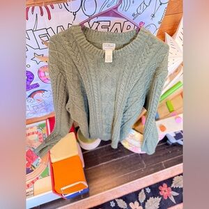 Cozy L.L. Bean Organic Cotton XXL Cable Knit Sweater!